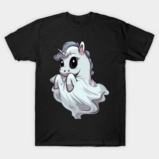 Spooky cute magical ghost unicorn T-Shirt